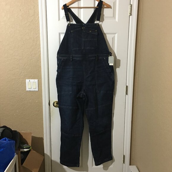 Duluth Trading Co Bib Overalls Size XL Double Flex Denim Fleece Lined NWT $129.5 - Picture 1 of 13